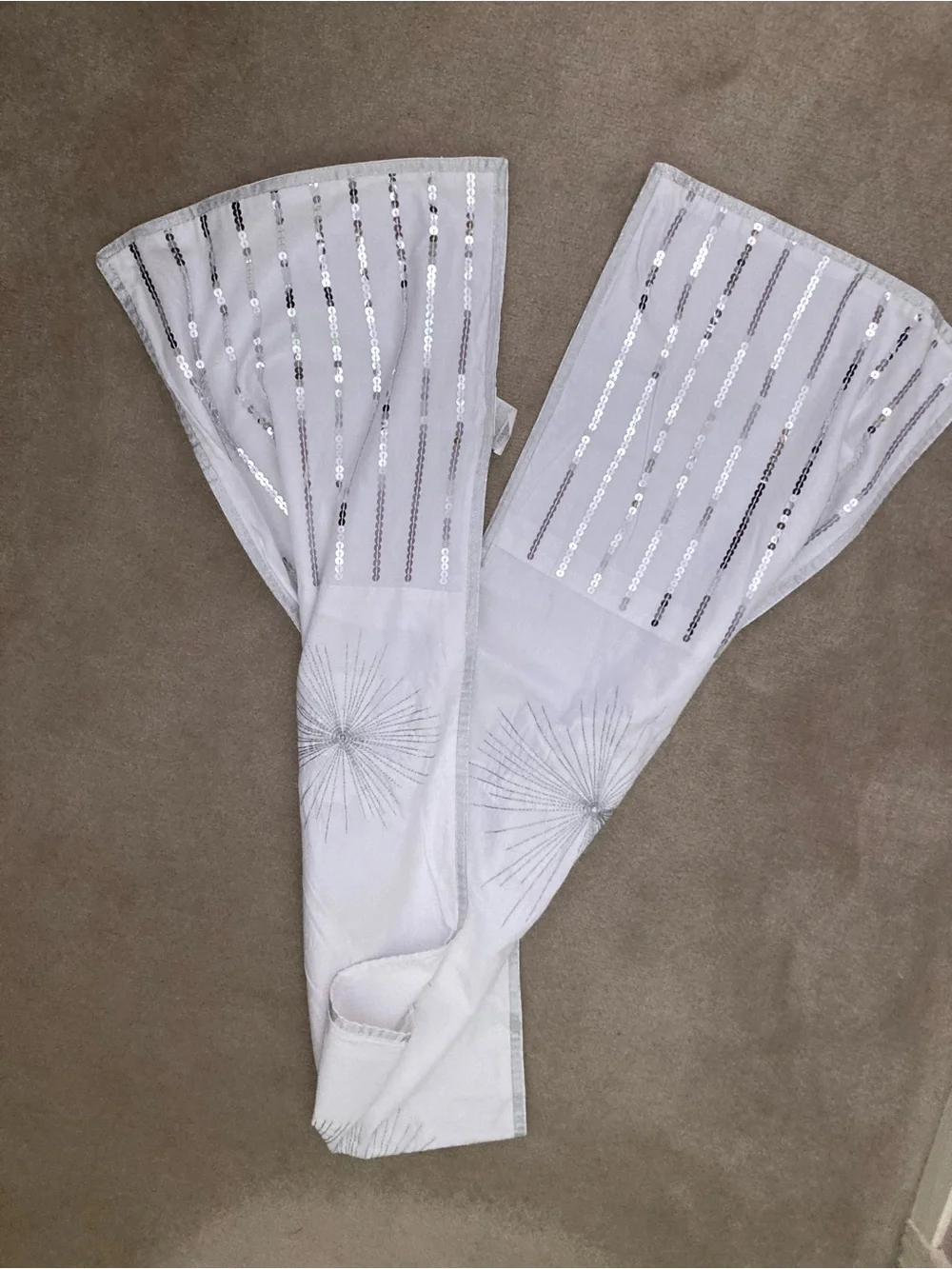Pier 1 White Table Runner with Sequin Accent